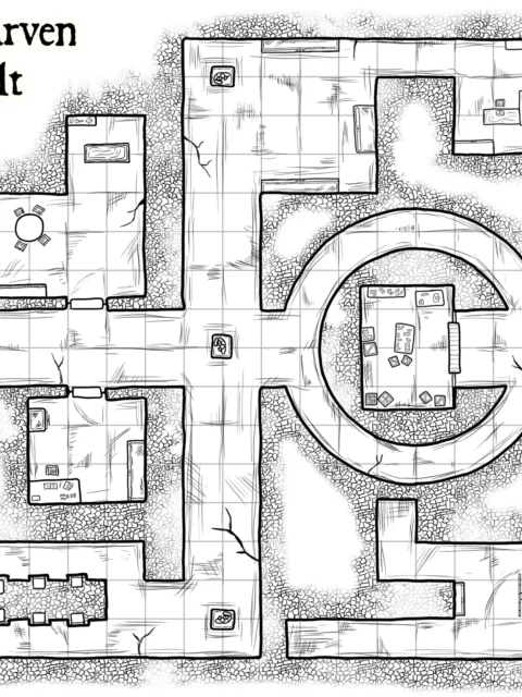 Alternative view of Dwarven Vault Canvas Art Print from Elven Tower Cartography