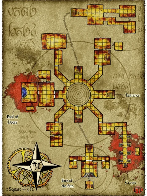 Alternative view of Eon Lost Crypt Fantasy Canvas Artwork from Elven Tower Cartography