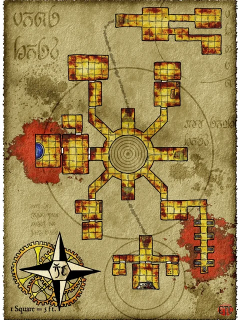 Alternative view of Eon Lost Crypt No Labels Canvas Wall Art from Elven Tower Cartography