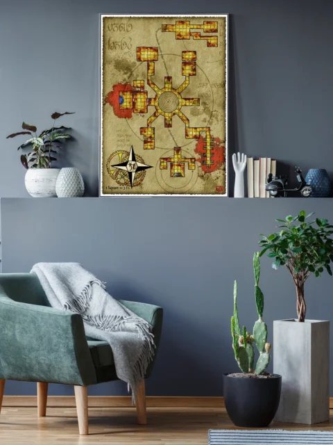 Eon Lost Crypt No Labels Canvas Wall Art from Elven Tower Cartography