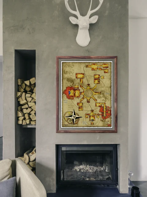 Eon Lost Crypt Fantasy Canvas Artwork from Elven Tower Cartography