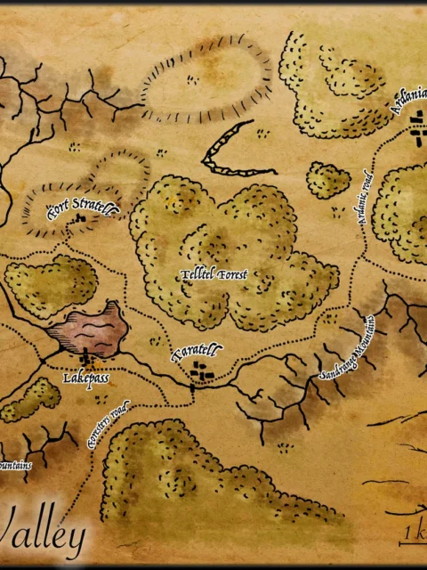 Alternative view of Evergreen Valley Gallery Canvas Print from Elven Tower Cartography