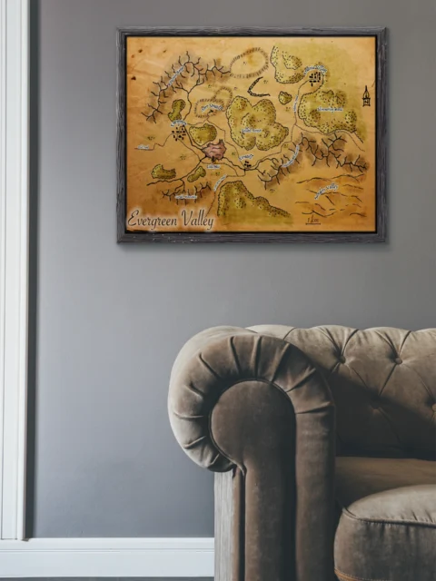 Evergreen Valley Gallery Canvas Print from Elven Tower Cartography