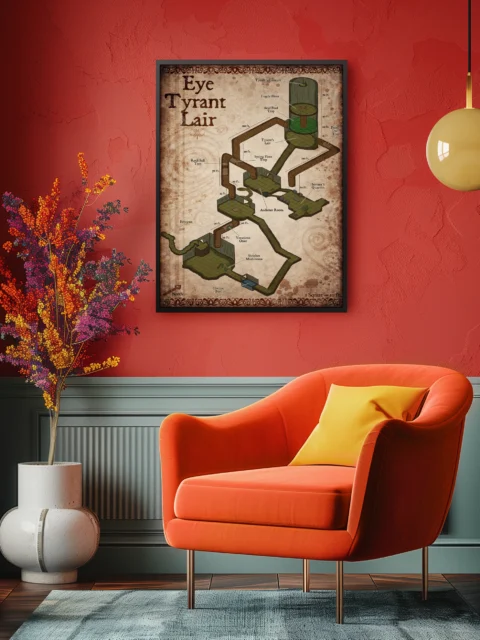 Eye Tyrant Lair Fantasy Canvas Print from Elven Tower Cartography