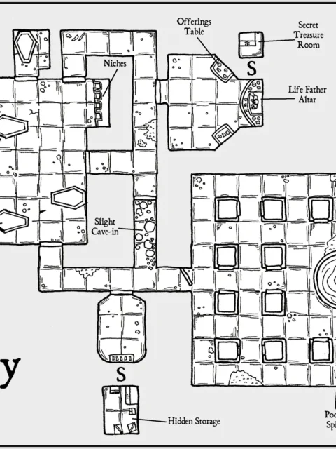 Alternative view of Family Crypt Fine Art Canvas from Elven Tower Cartography