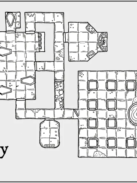 Alternative view of Family Crypt No Labels Fantasy Canvas Artwork from Elven Tower Cartography