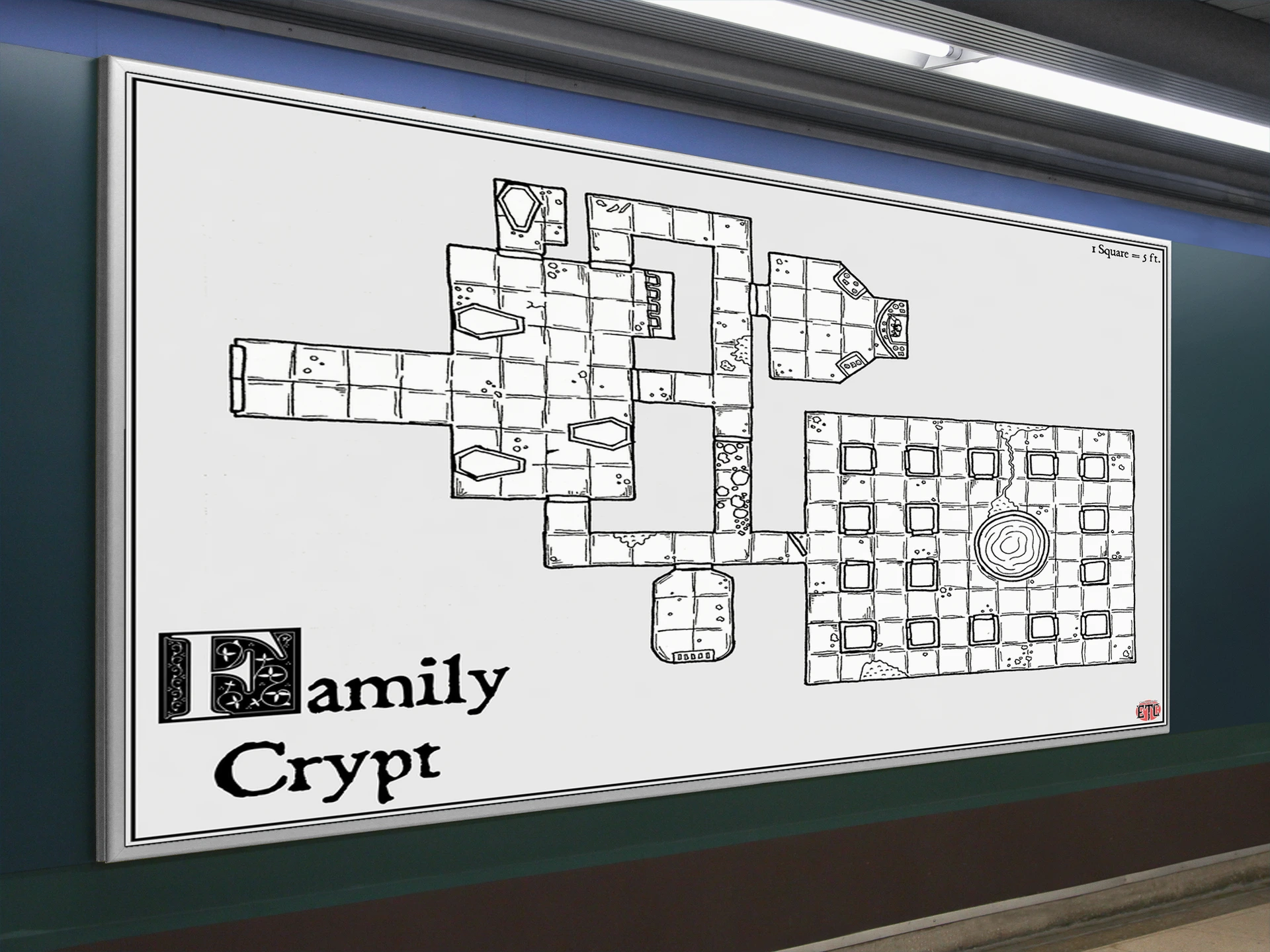 Family Crypt No Labels Fantasy Canvas Artwork from Elven Tower Cartography - Image 3