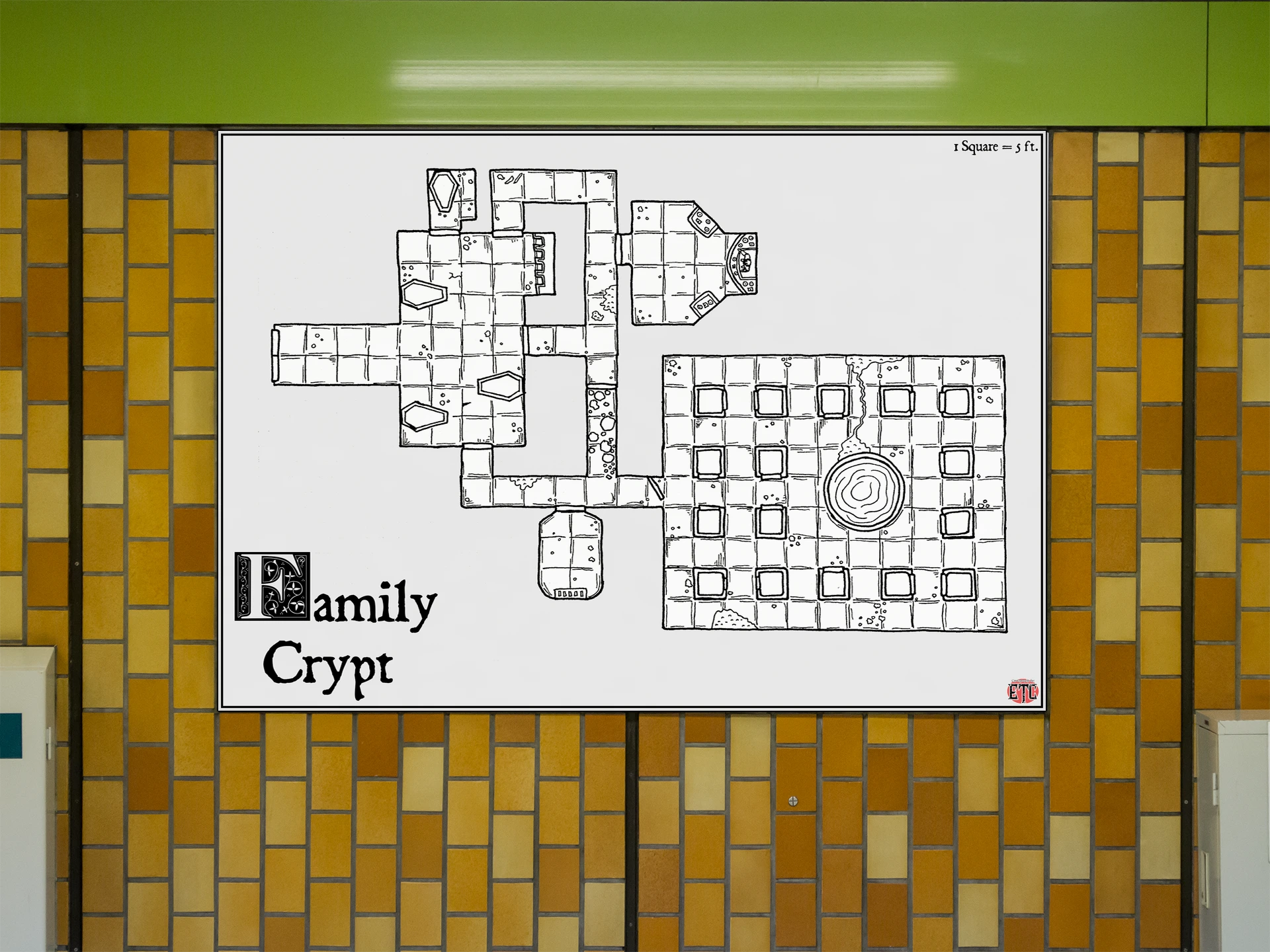 Family Crypt No Labels Fantasy Canvas Artwork from Elven Tower Cartography - Image 5
