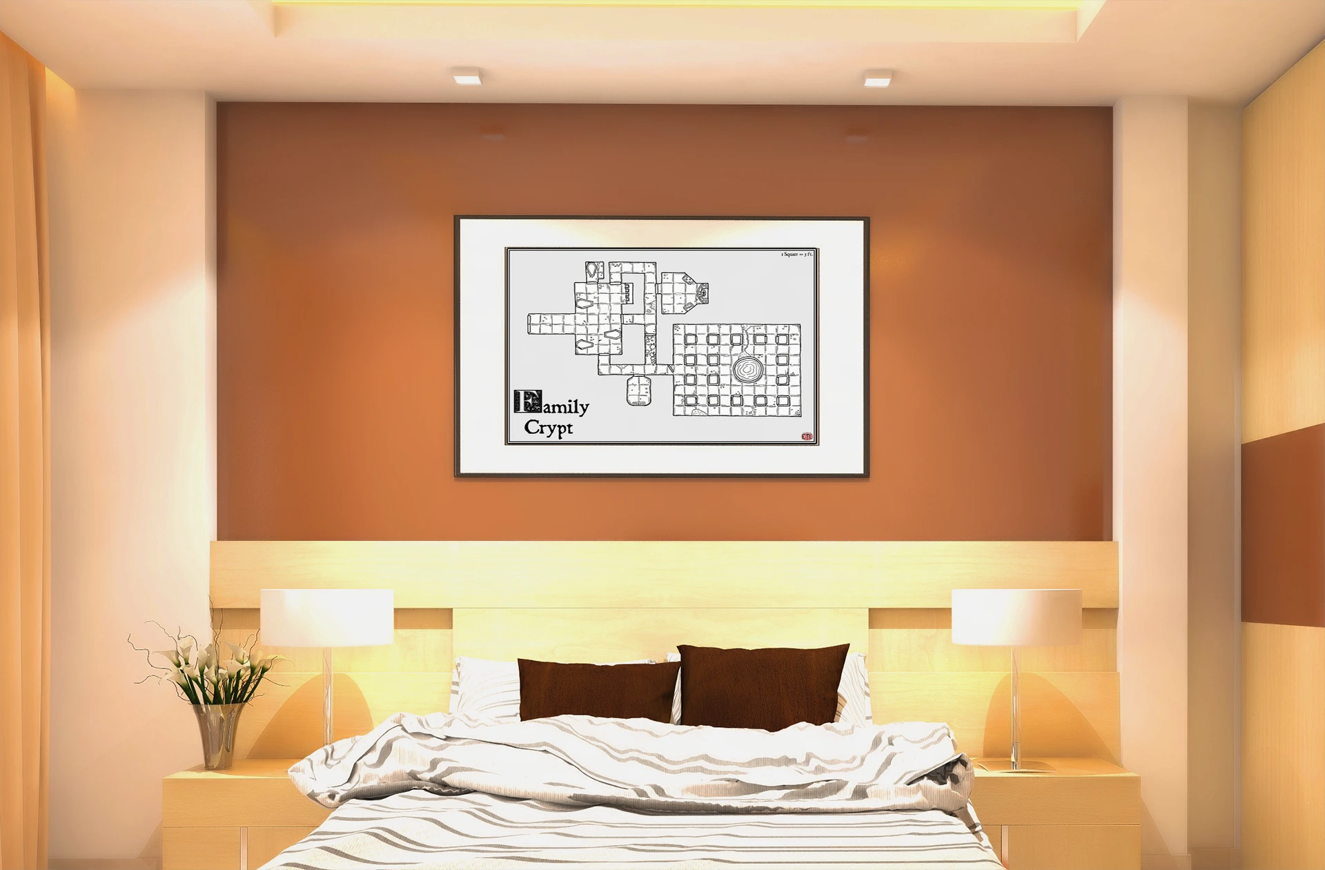 Family Crypt No Labels Fantasy Canvas Artwork from Elven Tower Cartography