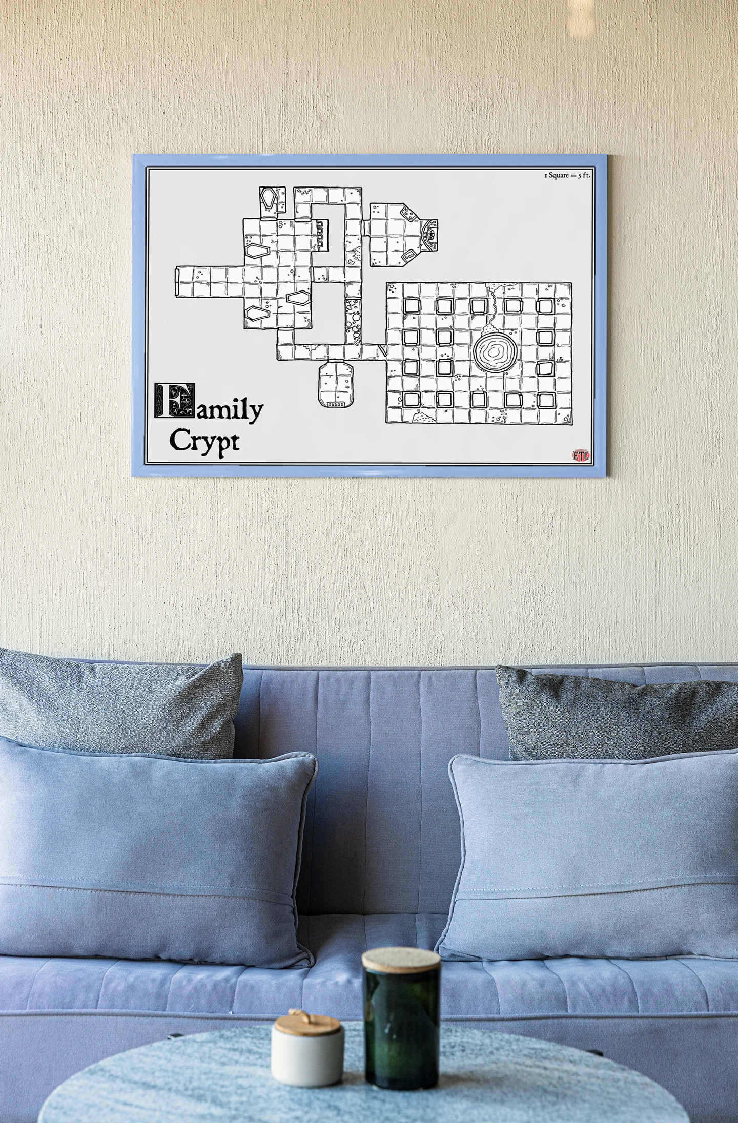 Family Crypt No Labels Fantasy Canvas Artwork from Elven Tower Cartography - Image 4