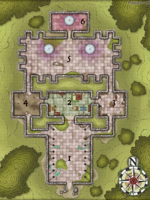 Alternative view of Feywild Temple Canvas Art Print from Elven Tower Cartography