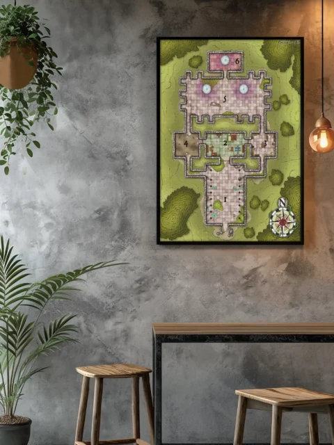 Feywild Temple Canvas Art Print from Elven Tower Cartography