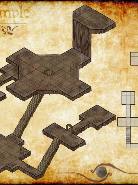 Alternative view of Fire Temple Fantasy Art Print from Elven Tower Cartography