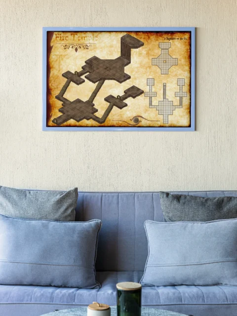 Fire Temple Fantasy Art Print from Elven Tower Cartography
