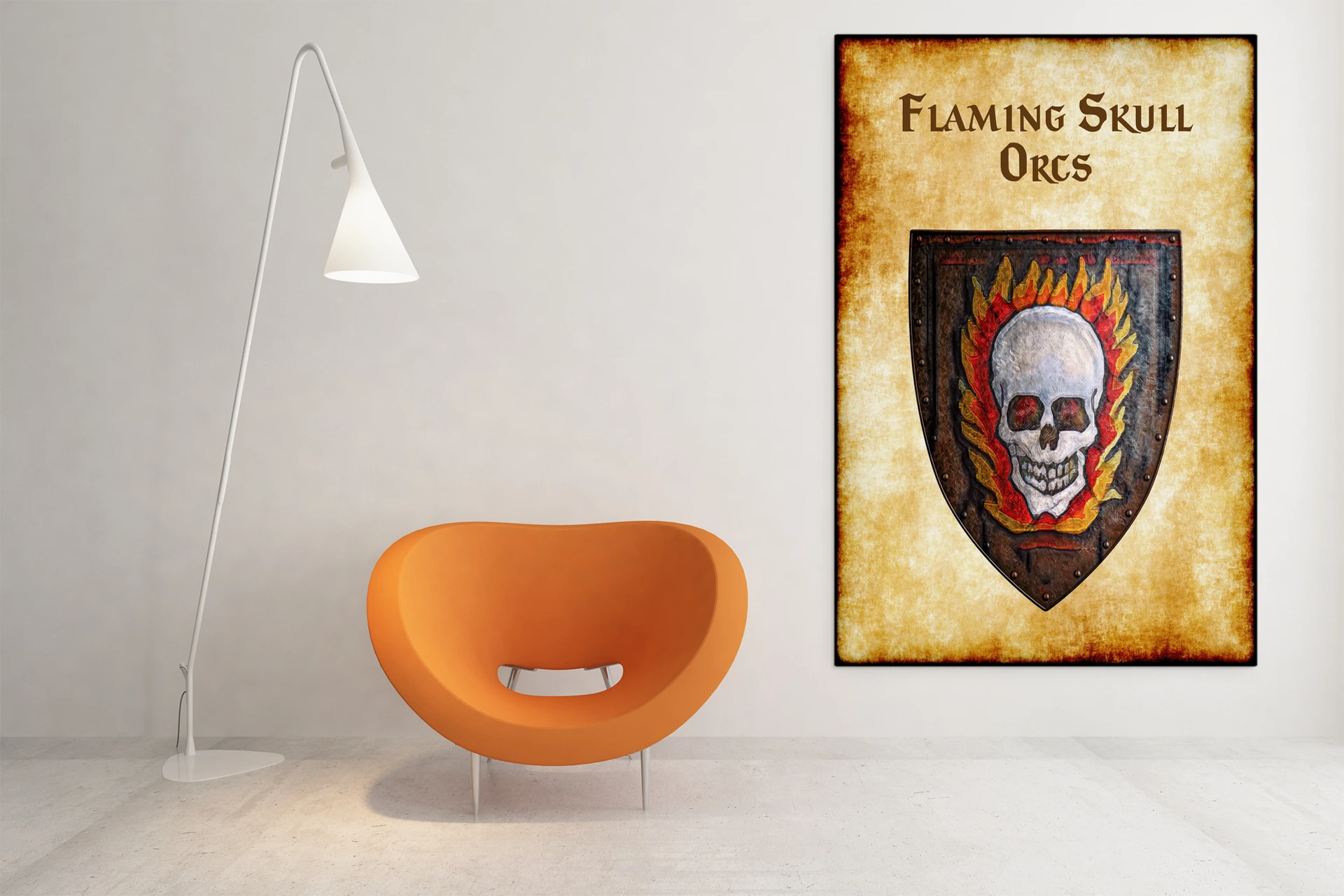 Flaming Skull Orcs Fantasy Canvas Artwork from Anna Meyer - Image 5