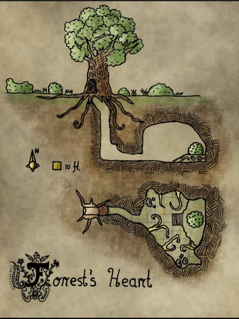 Forest S Heart Canvas Wall Art from Elven Tower Cartography