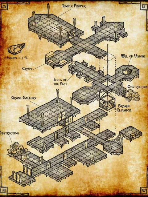 Forsaken Ruins 2 Gallery Archival Print from Elven Tower Cartography
