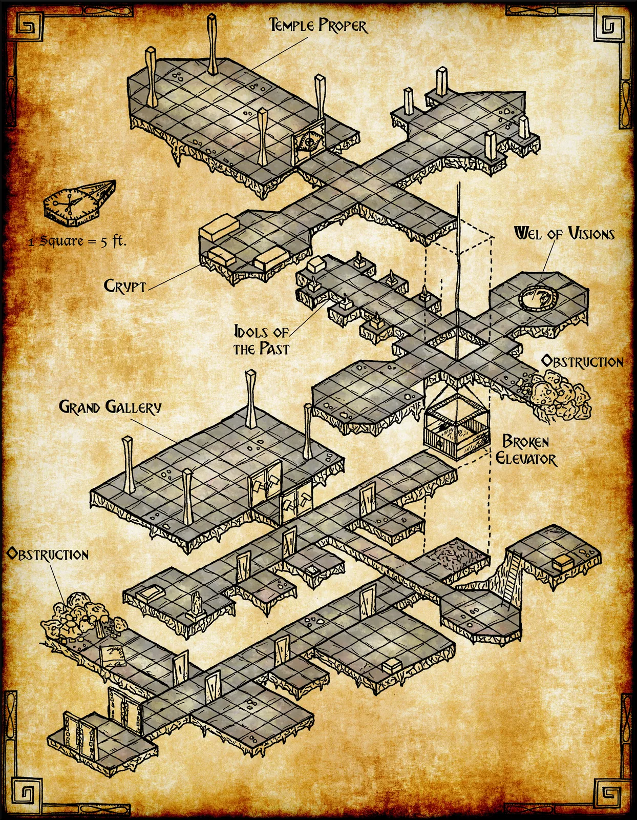 Forsaken Ruins 2 Gallery Archival Print from Elven Tower Cartography