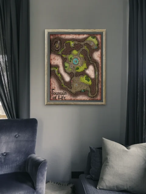 Fountain Of Life Canvas Print from Elven Tower Cartography