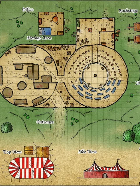 Alternative view of Freak Show Gallery Canvas Print from Elven Tower Cartography