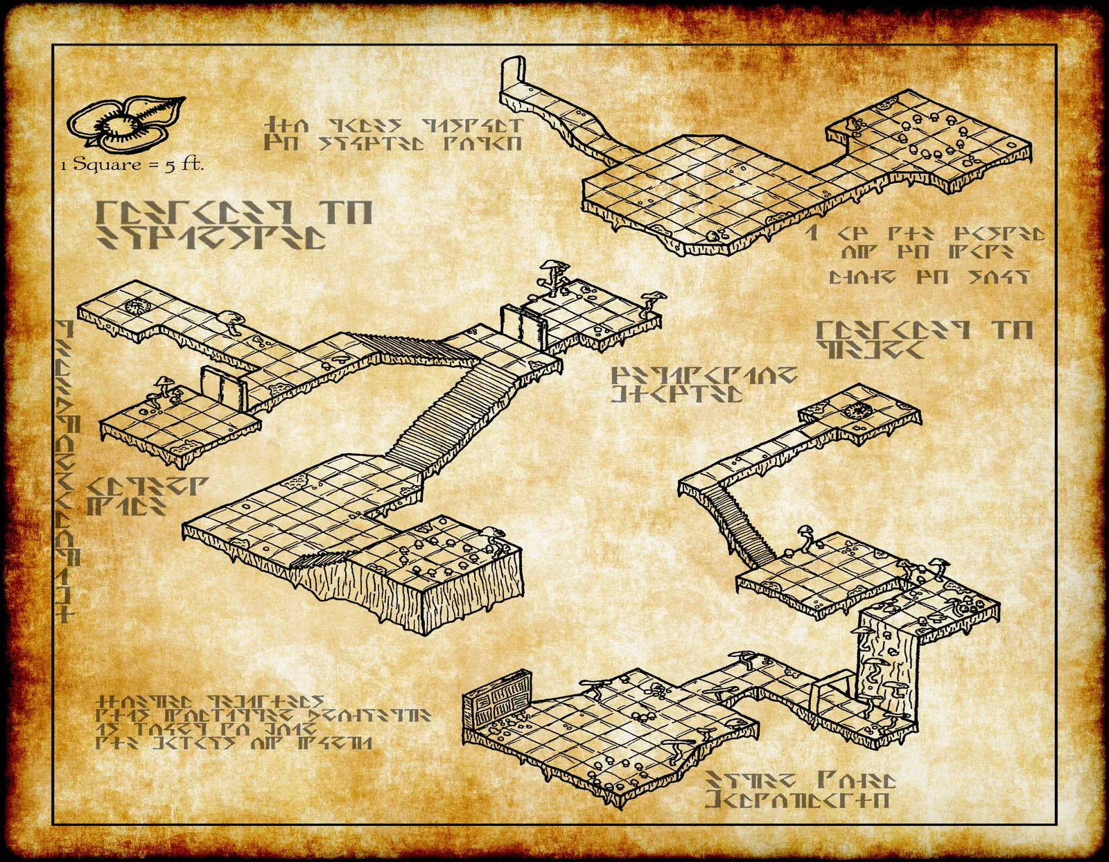 Fungi Circles 1 Fantasy Canvas Print from Elven Tower Cartography