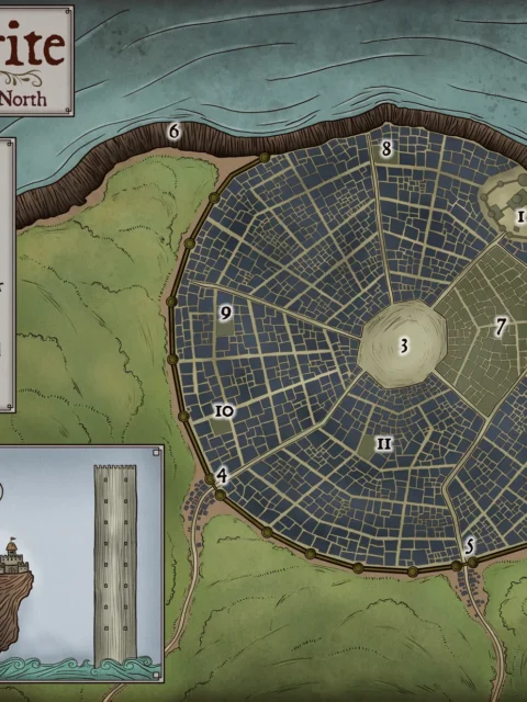 Alternative view of Gembrite Fantasy Wall Art from Elven Tower Cartography