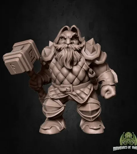 Alternative view of Geto Okak — Clan Oakentap Dwarf Miniature