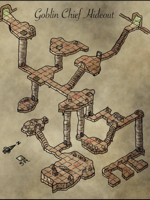 Alternative view of Goblin Chief Hideout Canvas Art Print from Elven Tower Cartography