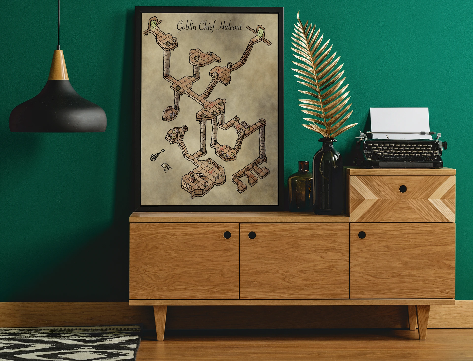 Goblin Chief Hideout Canvas Art Print from Elven Tower Cartography