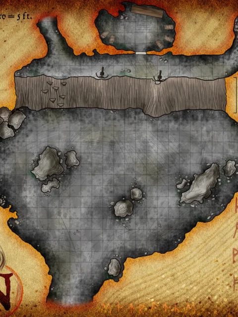 Alternative view of Goblin Lair No Labels Fantasy Art Print from Elven Tower Cartography