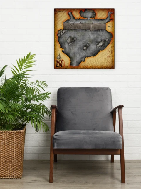 Goblin Lair No Labels Fantasy Art Print from Elven Tower Cartography