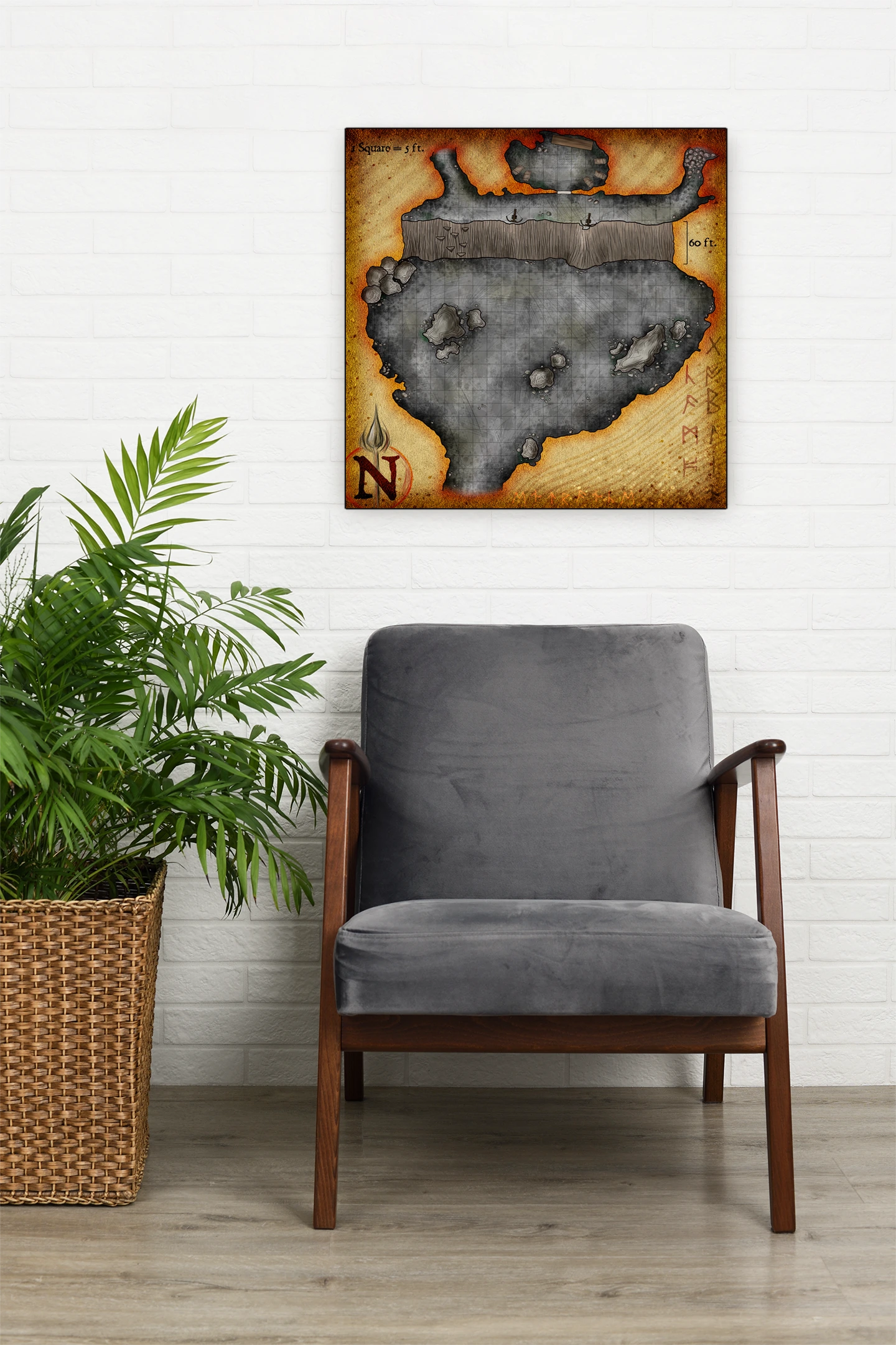 Goblin Lair No Labels Fantasy Art Print from Elven Tower Cartography
