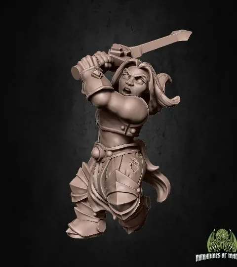 Alternative view of Gograk Burahad — Clan Oakentap Dwarf Miniature