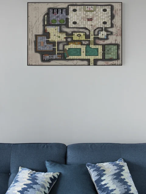 Golem Laboratory Fantasy Canvas Artwork from Elven Tower Cartography
