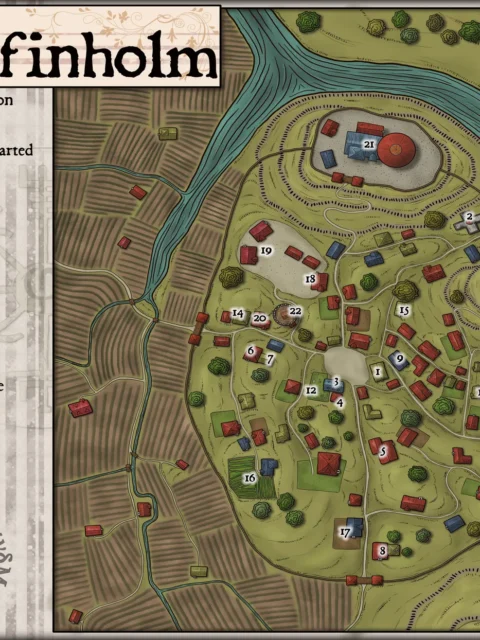 Alternative view of Griffinholm Gallery Canvas Print from Elven Tower Cartography