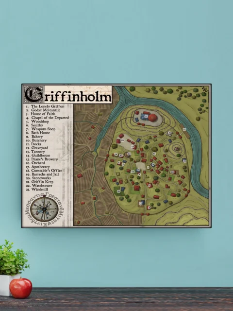 Griffinholm Gallery Canvas Print from Elven Tower Cartography