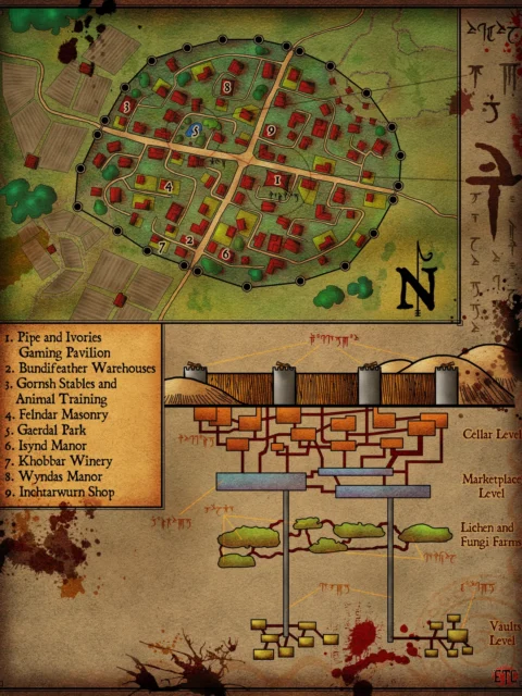 Alternative view of Hardbuckler Fantasy Canvas Print from Elven Tower Cartography