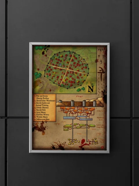 Hardbuckler Fantasy Canvas Print from Elven Tower Cartography