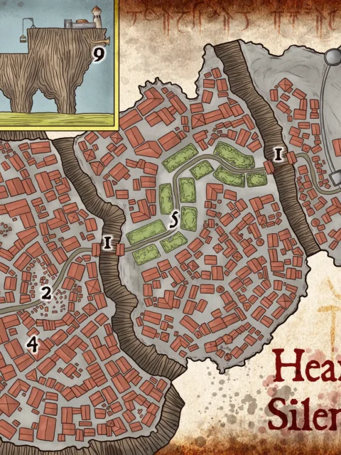 Alternative view of Heart Of The Mountain Fantasy Canvas Artwork from Elven Tower Cartography