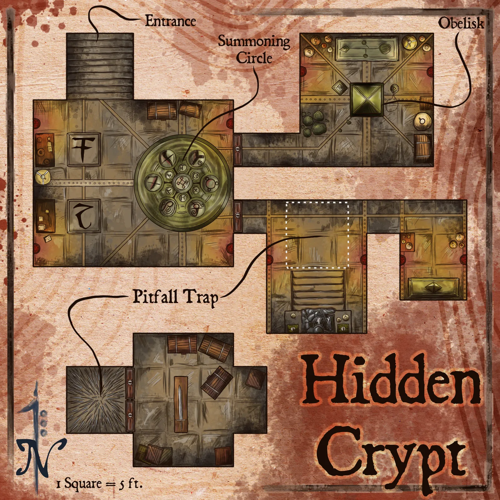 Hidden Crypt Fantasy Art Print from Elven Tower Cartography - Image 2