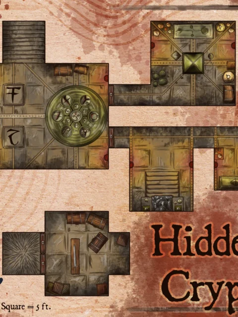 Alternative view of Hidden Crypt No Labels Canvas Art Print from Elven Tower Cartography
