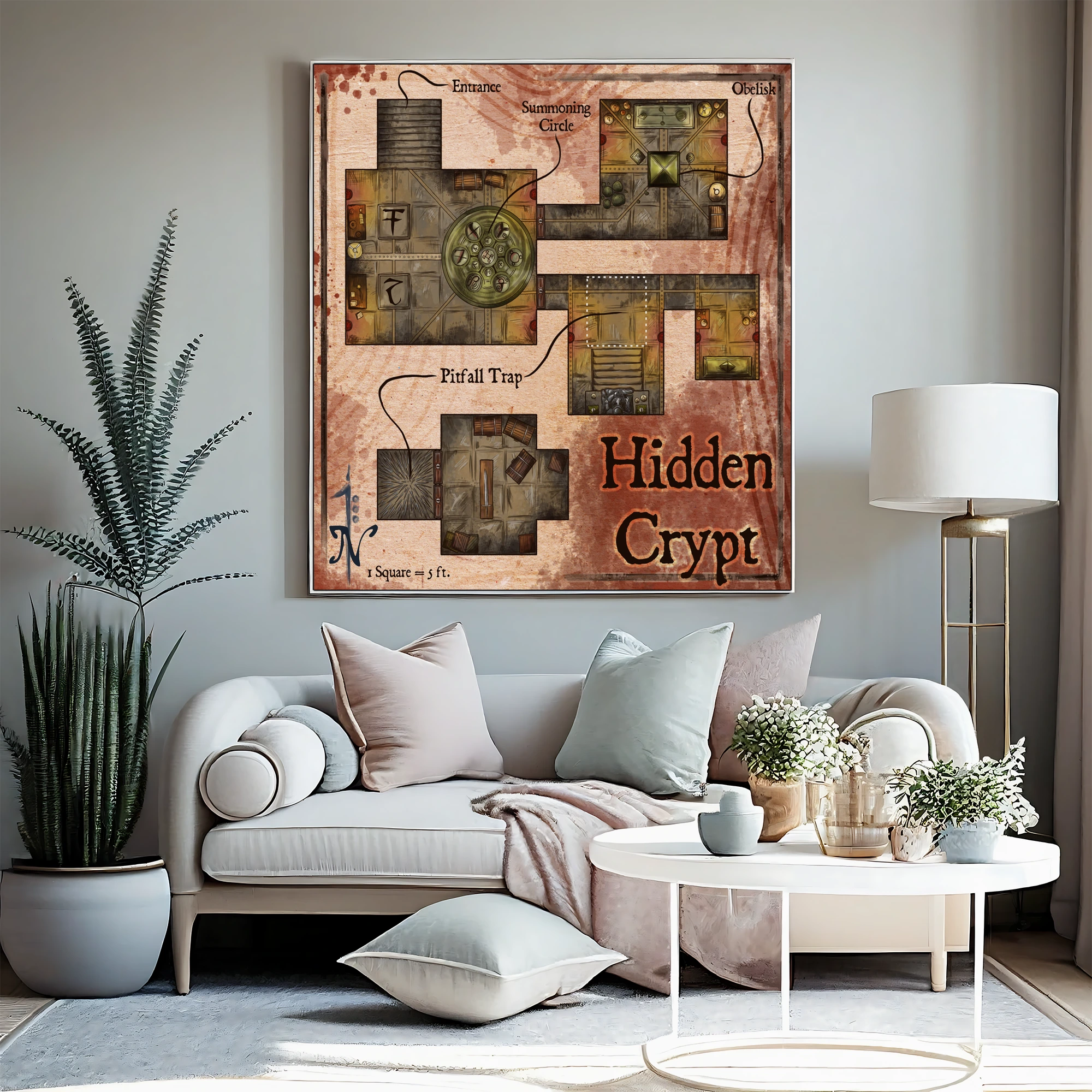 Hidden Crypt Fantasy Art Print from Elven Tower Cartography - Image 4