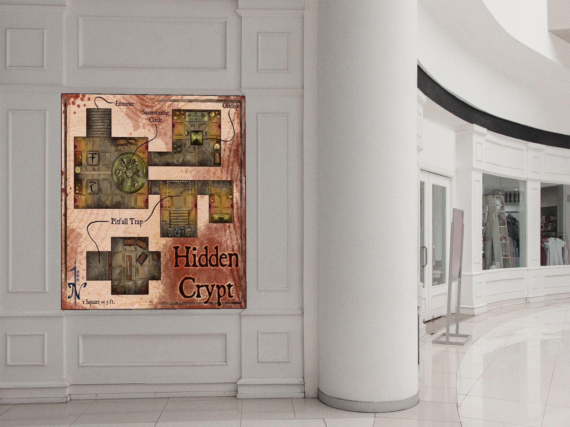 Hidden Crypt Fantasy Art Print from Elven Tower Cartography - Image 3