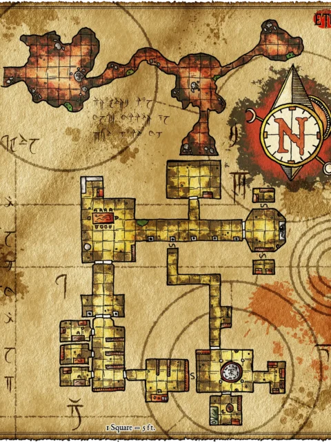 Alternative view of Hidden Lair No Labels Canvas Wall Art from Elven Tower Cartography