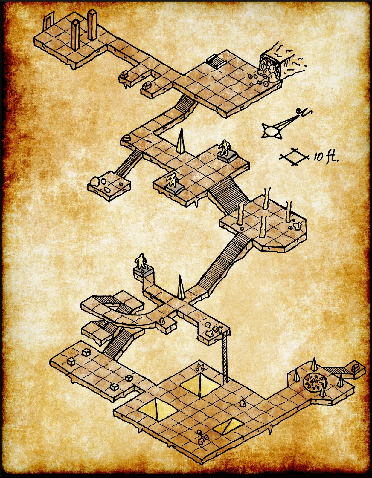 Hidden Temple Canvas Print from Elven Tower Cartography - Image 2