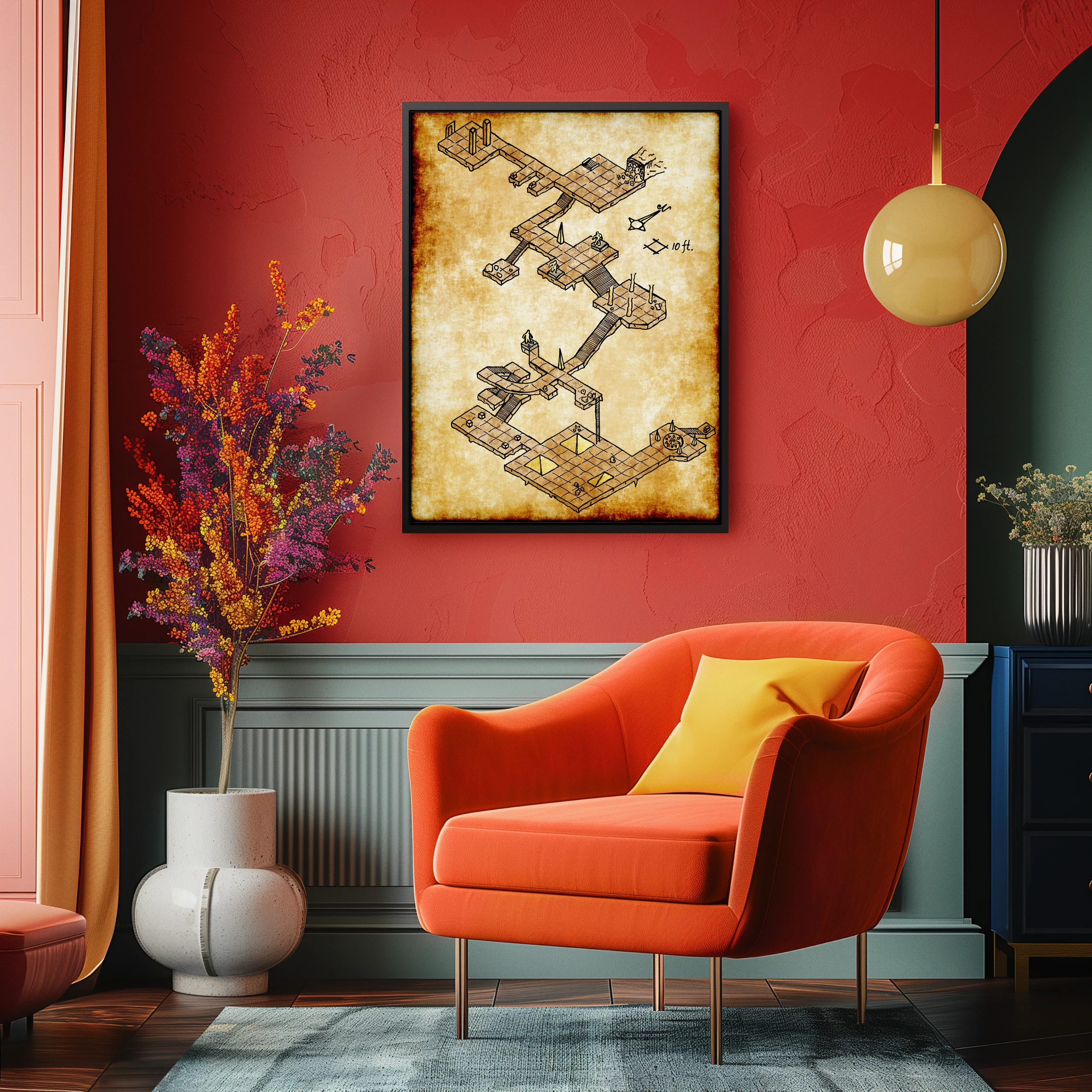 Hidden Temple Canvas Print from Elven Tower Cartography