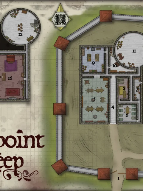 Alternative view of Hillpoint Keep Gallery Canvas Print from Elven Tower Cartography