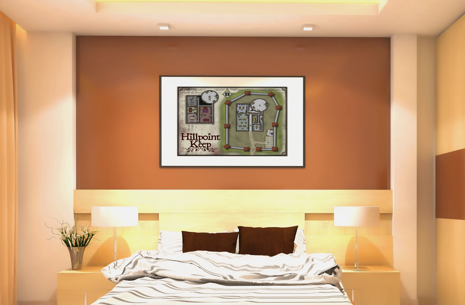 Hillpoint Keep Gallery Canvas Print from Elven Tower Cartography - Image 4