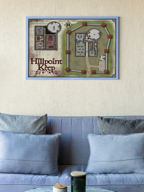Hillpoint Keep Gallery Canvas Print from Elven Tower Cartography