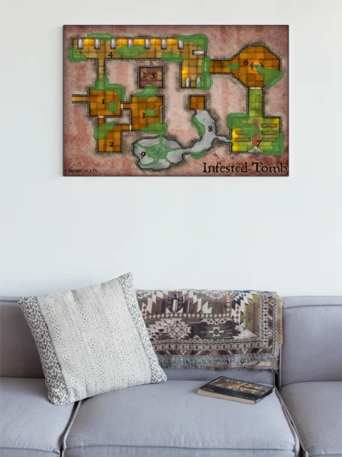 Infested Tomb Fantasy Canvas Artwork from Elven Tower Cartography